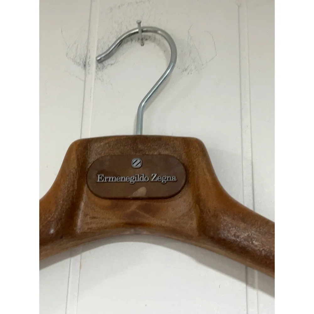 Ermenegildo Zegna Luxury Wood Suit Hanger Wide shoulder Non-Slip Trouser Bar